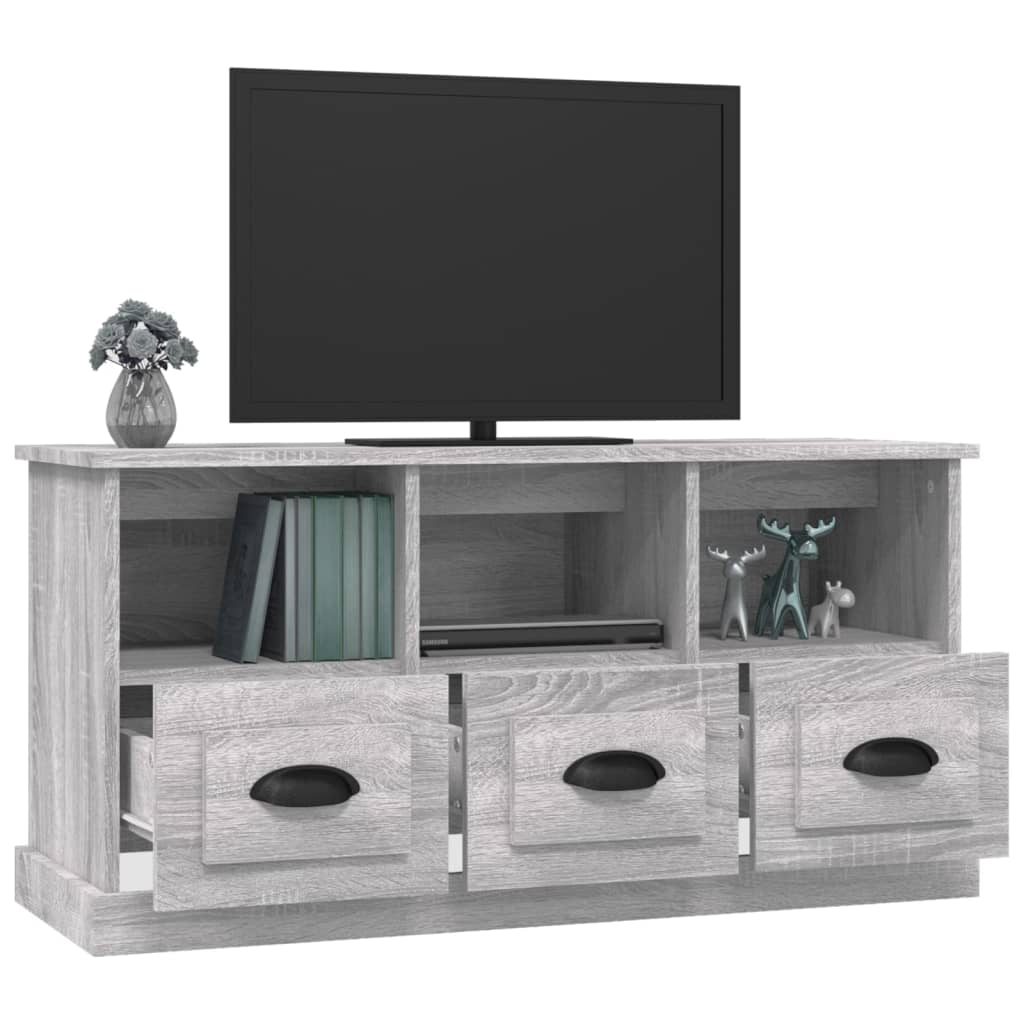 vidaXL Tv-meubel 100x35x50 cm bewerkt hout grijs sonoma eikenkleurig
