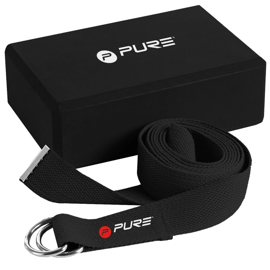 Pure2Improve Yogablok en -band zwart