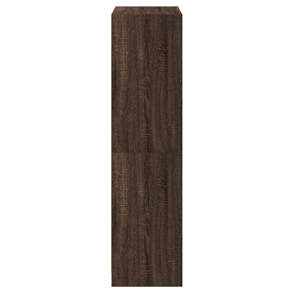 Boekenkast 80x30x189 cm bewerkt hout artisanaal eikenkleur