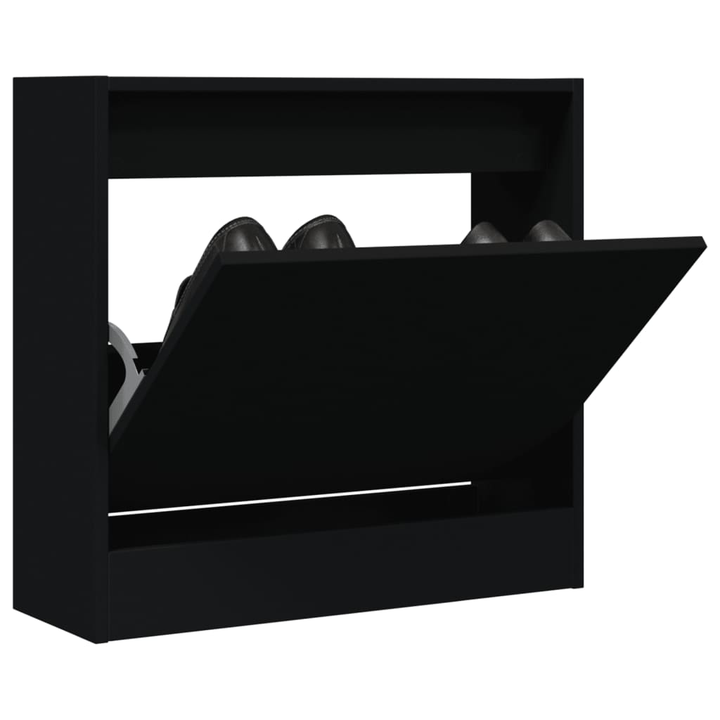 vidaXL Schoenenkast 60x21x57 cm bewerkt hout zwart