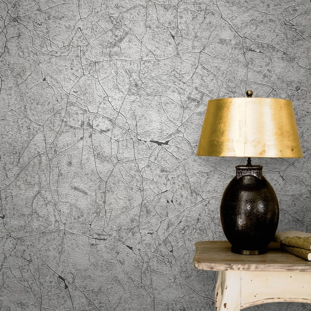 Noordwand Behang Vintage Deluxe Stucco Crackle metallic grijs