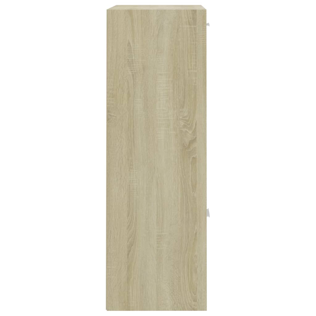 vidaXL Opbergkast 60x29,5x90cm bewerkt hout wit en sonoma eikenkleurig