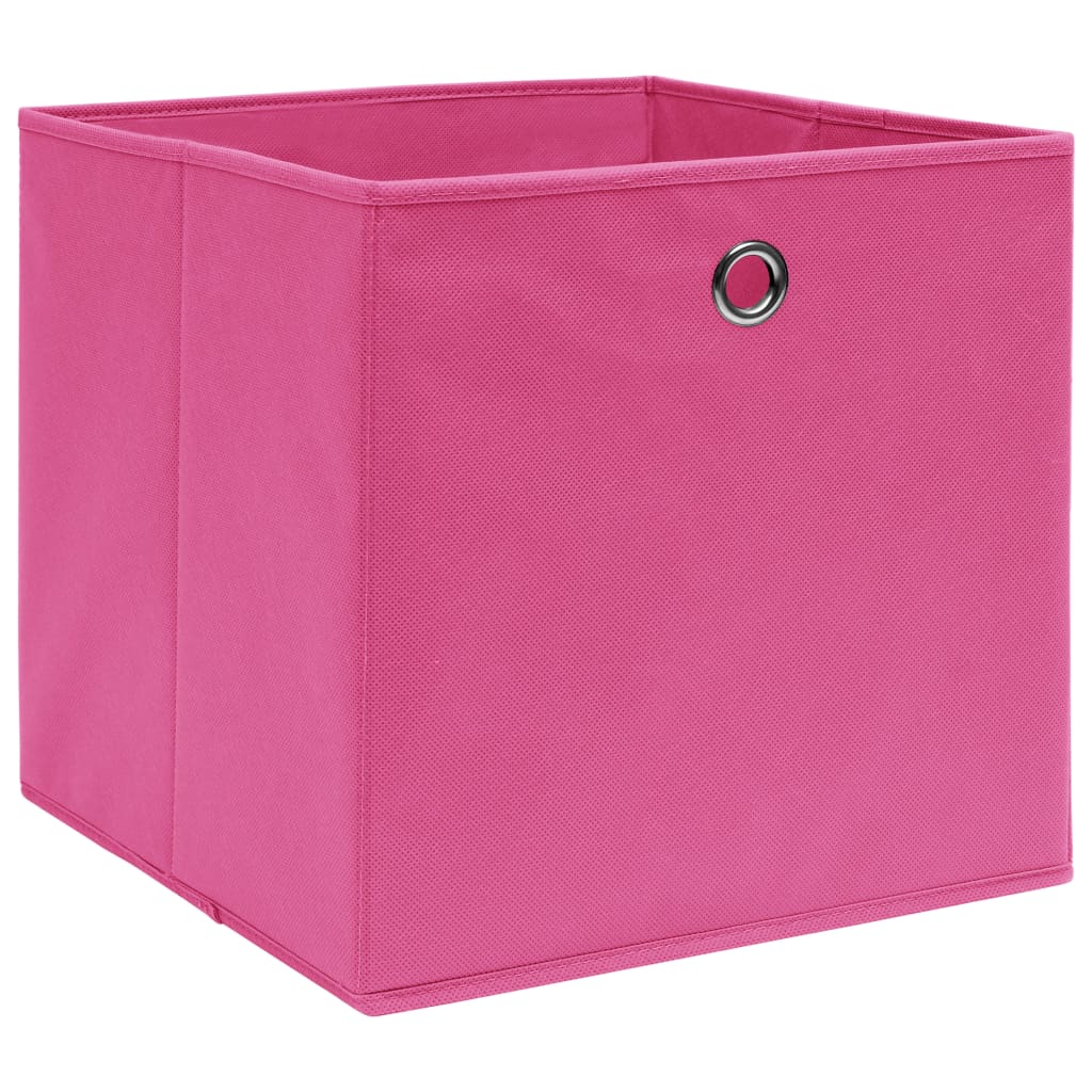 vidaXL Opbergboxen 10 st 32x32x32 cm stof roze
