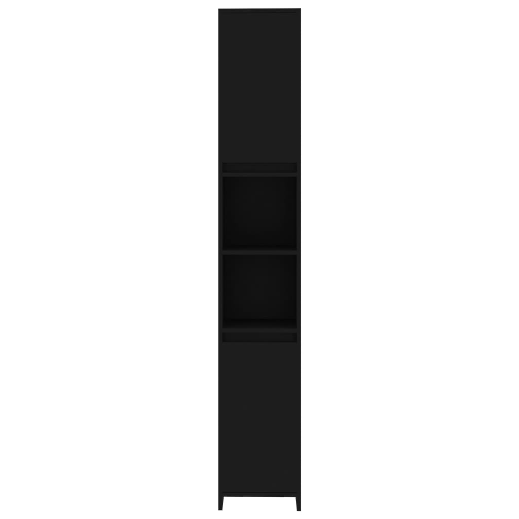 vidaXL 4-delige Badkamermeubelset spaanplaat zwart
