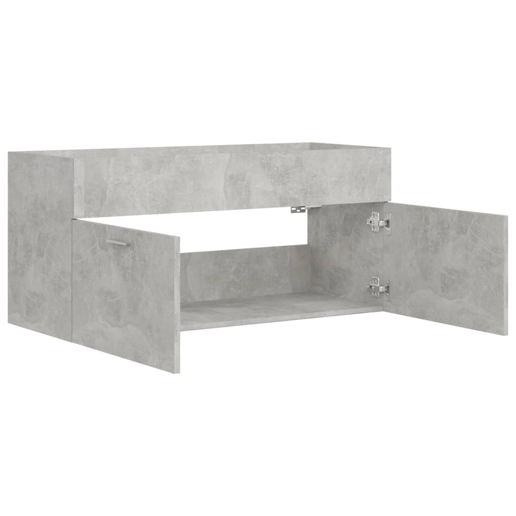 vidaXL Wastafelkast 100x38,5x46 cm spaanplaat betongrijs