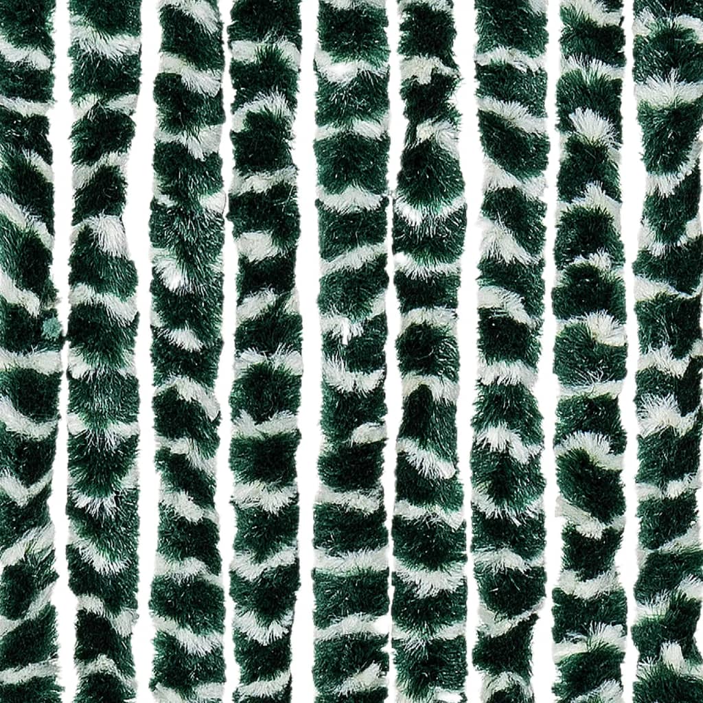 vidaXL Vliegengordijn 100x230 cm chenille groen en wit