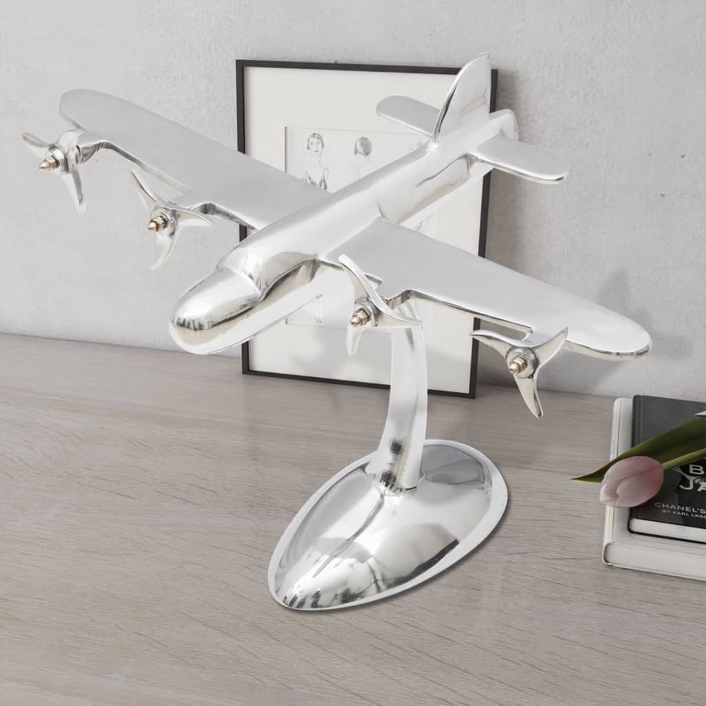 Aluminium tafeldecoratie modelvliegtuig