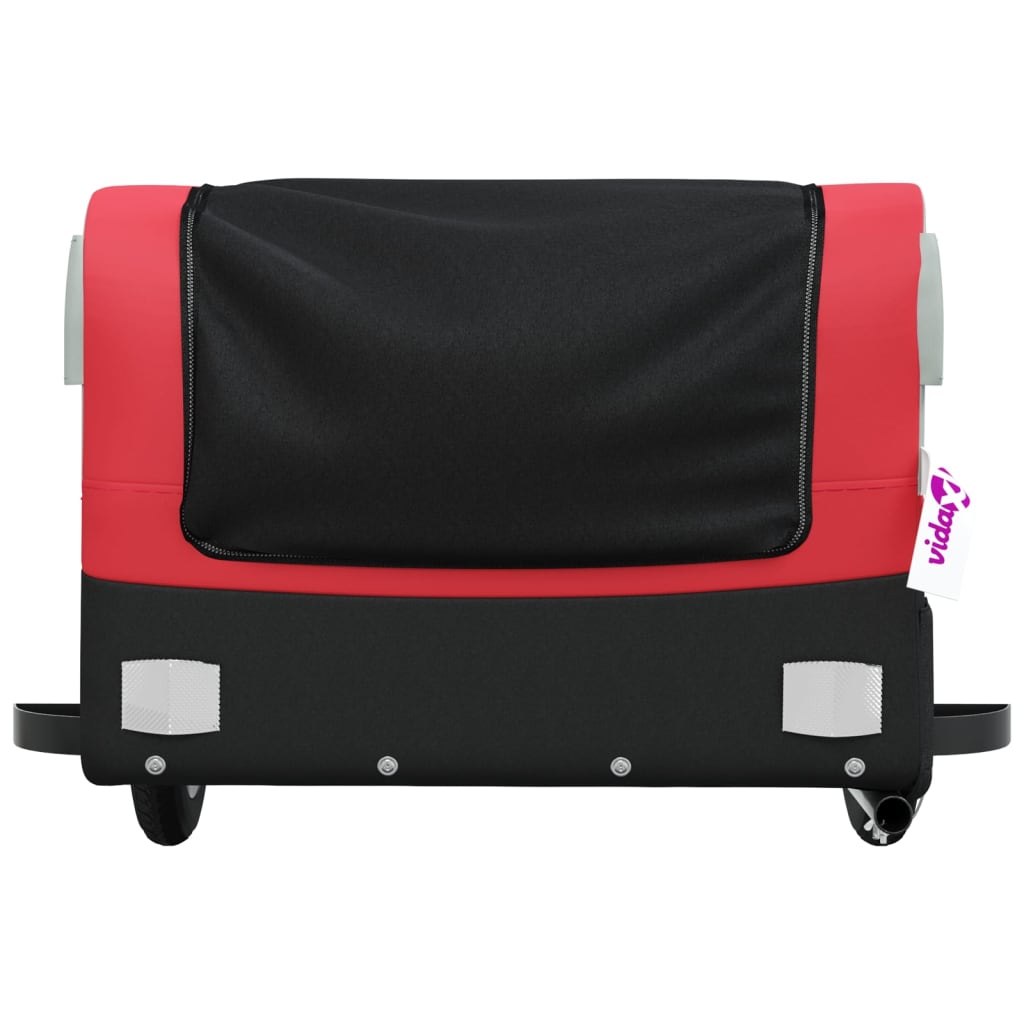 vidaXL Fietstrailer 30 kg ijzer zwart en rood