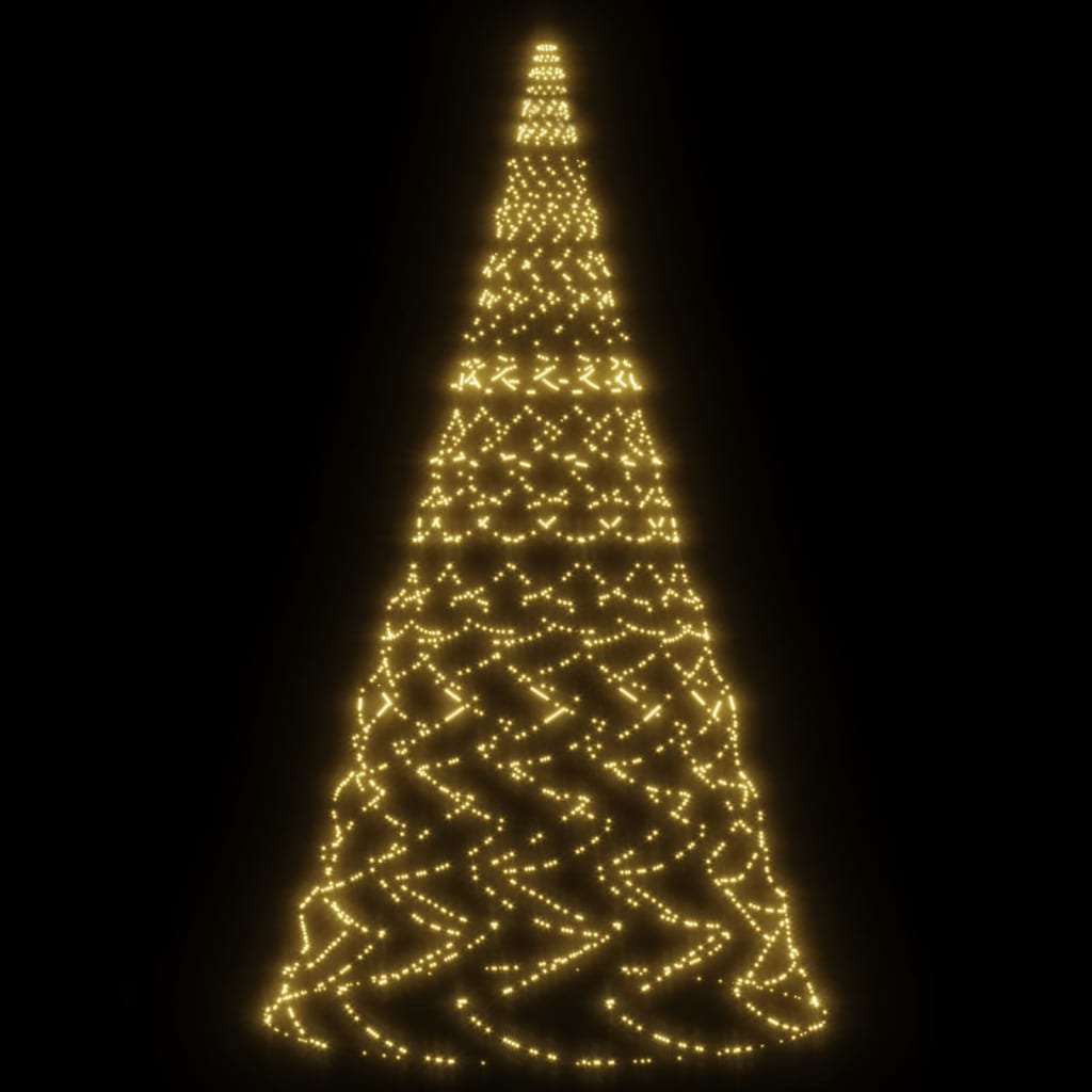 vidaXL Kerstboom voor vlaggenmast 3000 LED's warmwit 800 cm