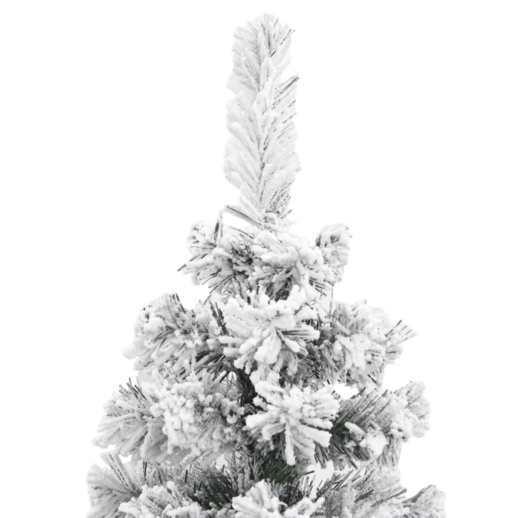 vidaXL Kunstkerstboom met sneeuw smal 120 cm PVC groen