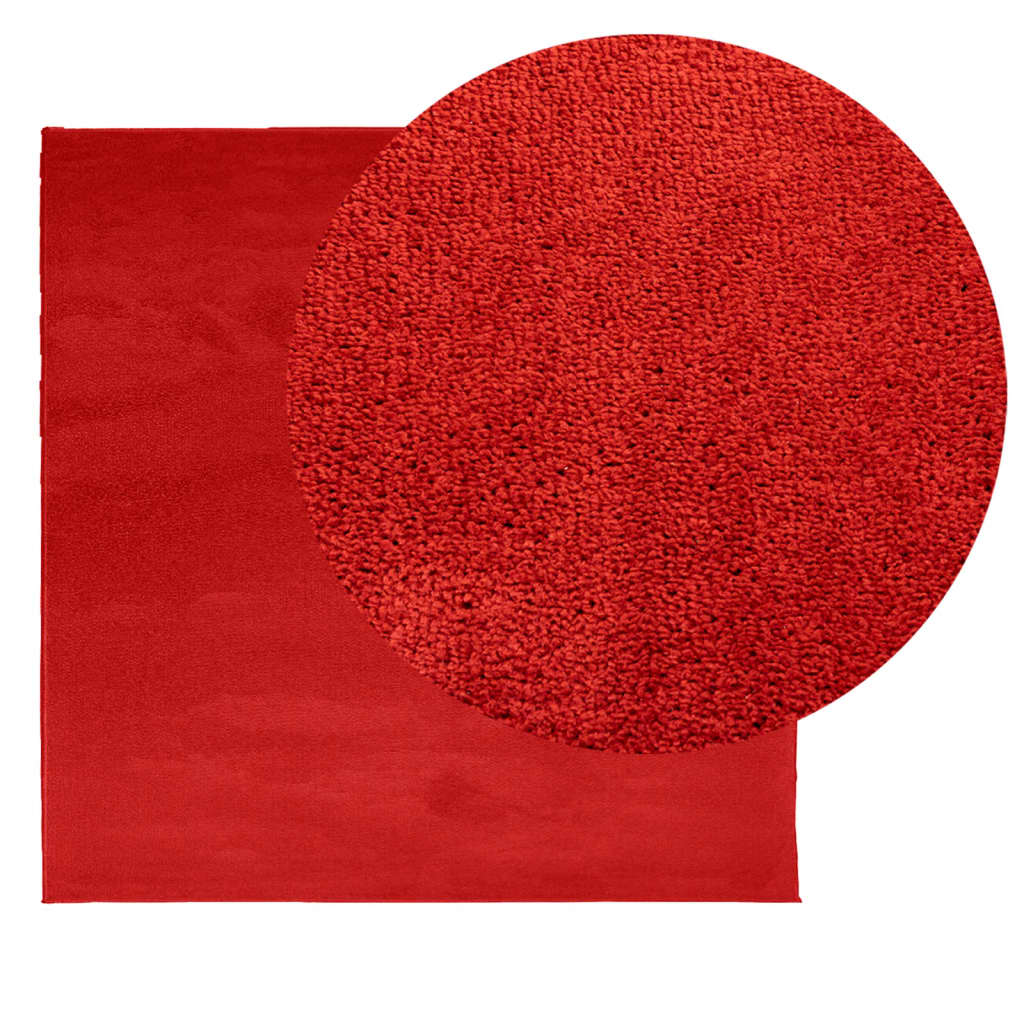 vidaXL Vloerkleed OVIEDO laagpolig 200x200 cm rood