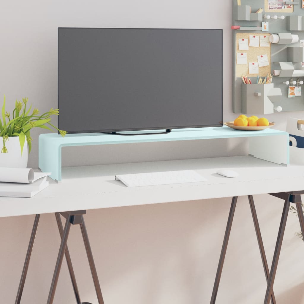 vidaXL Tv-meubel/monitorverhoger 90x30x13 cm glas groen