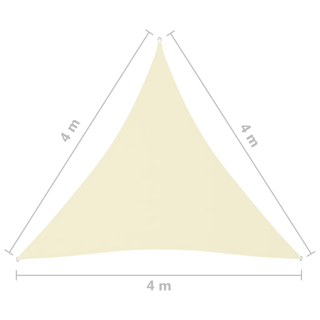 vidaXL Zonnescherm driehoekig 4x4x4 m oxford stof crèmekleurig