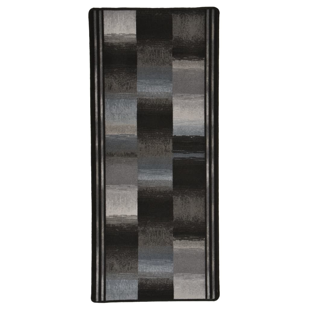 vidaXL Tapijtloper met gelbodem 67x200 cm zwart