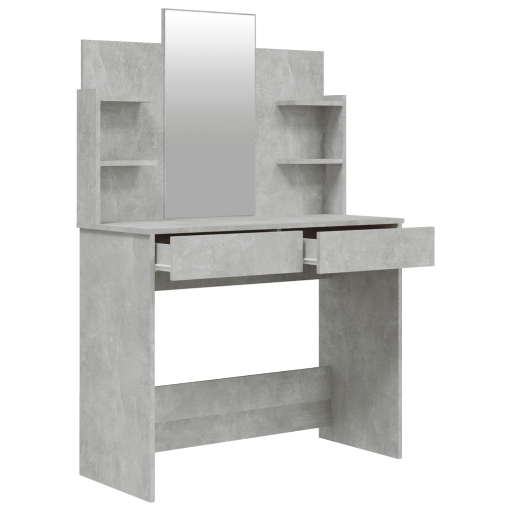 vidaXL Kaptafelset 96x40x142 cm betongrijs