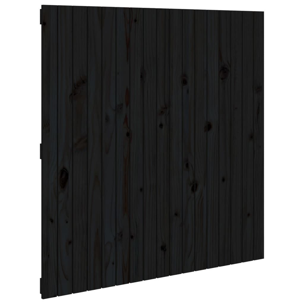 vidaXL Hoofdbord wandmontage 108x3x110 cm massief grenenhout zwart