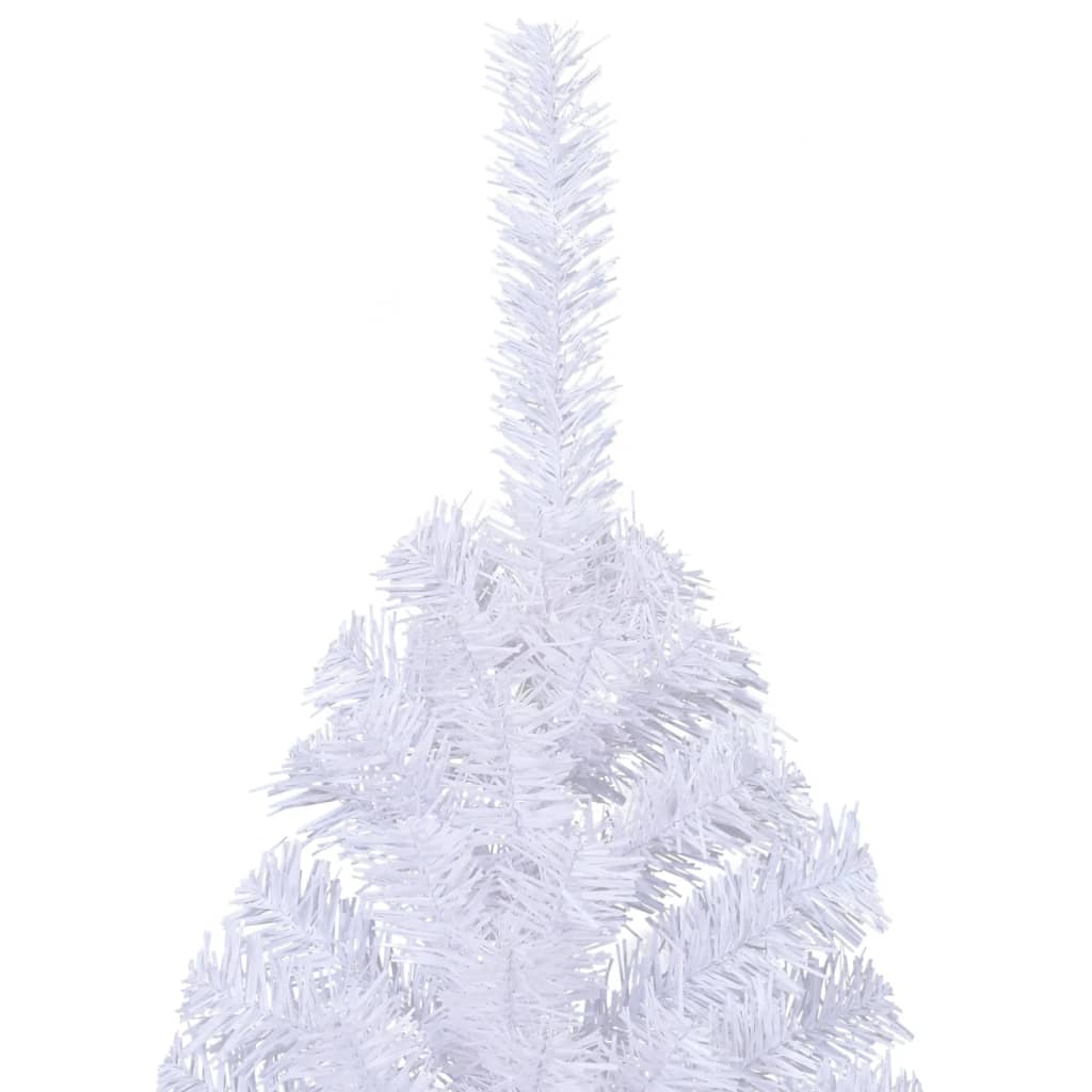 vidaXL Kunstkerstboom met standaard half 210 cm PVC wit