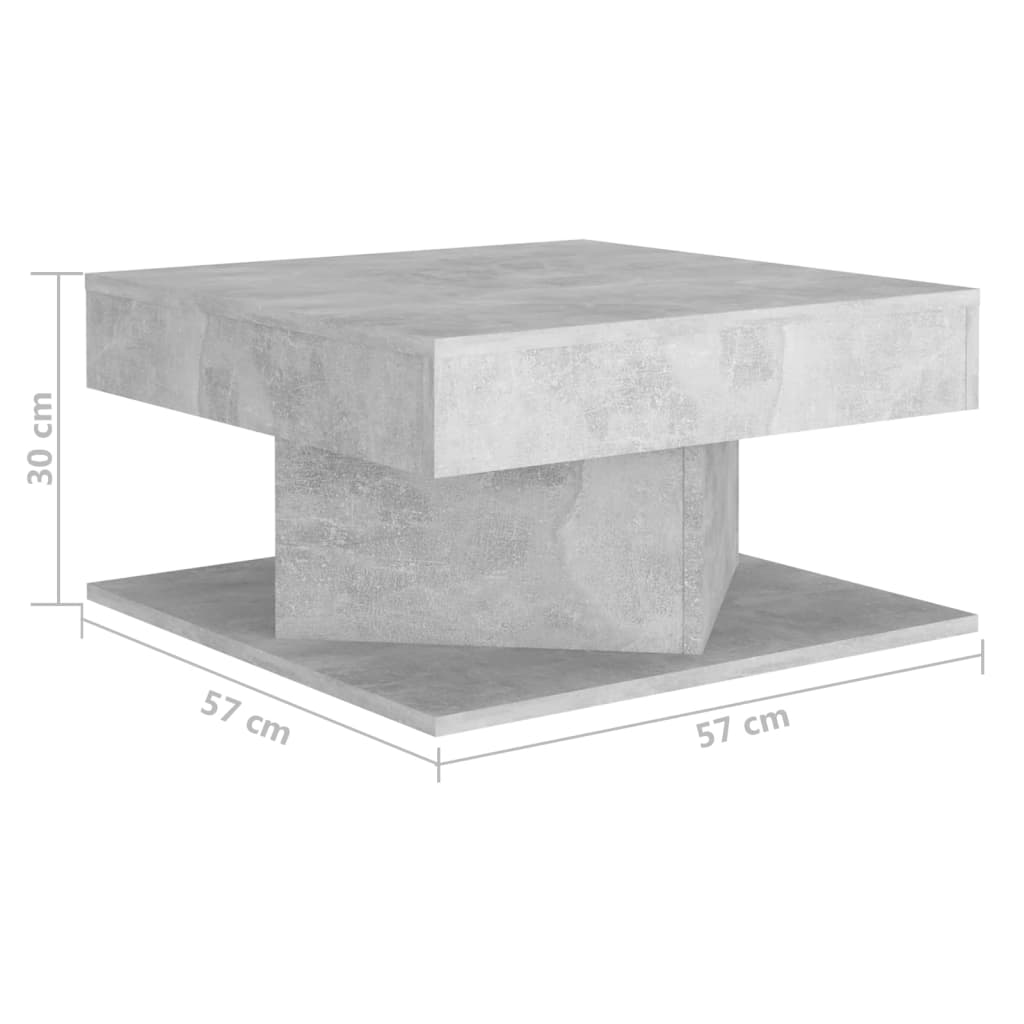 vidaXL Salontafel 57x57x30 cm spaanplaat betongrijs
