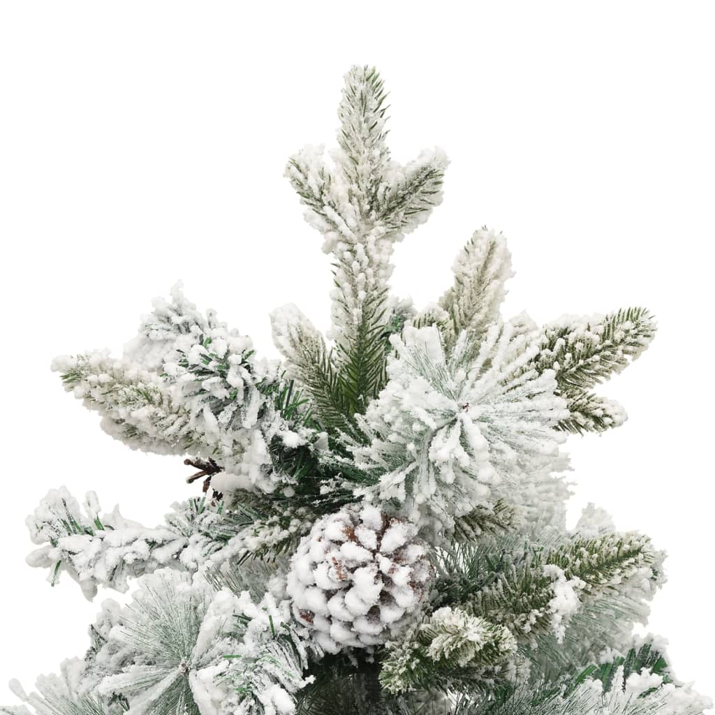 vidaXL Kerstboom met LED en dennenappels en sneeuw 150 cm PVC en PE