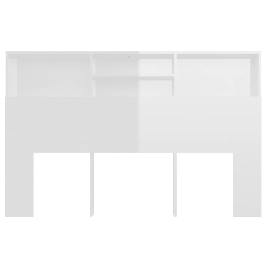 vidaXL Hoofdbordkast 160x19x103,5 cm hoogglans wit