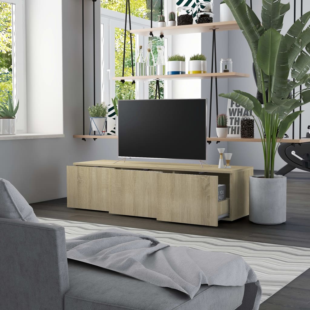 vidaXL Tv-meubel 120x34x30 cm spaanplaat sonoma eikenkleurig
