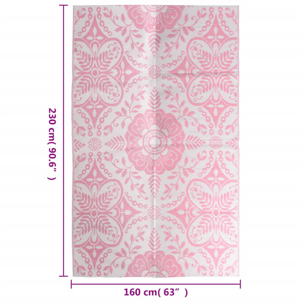 vidaXL Buitenkleed 160x230 cm PP roze