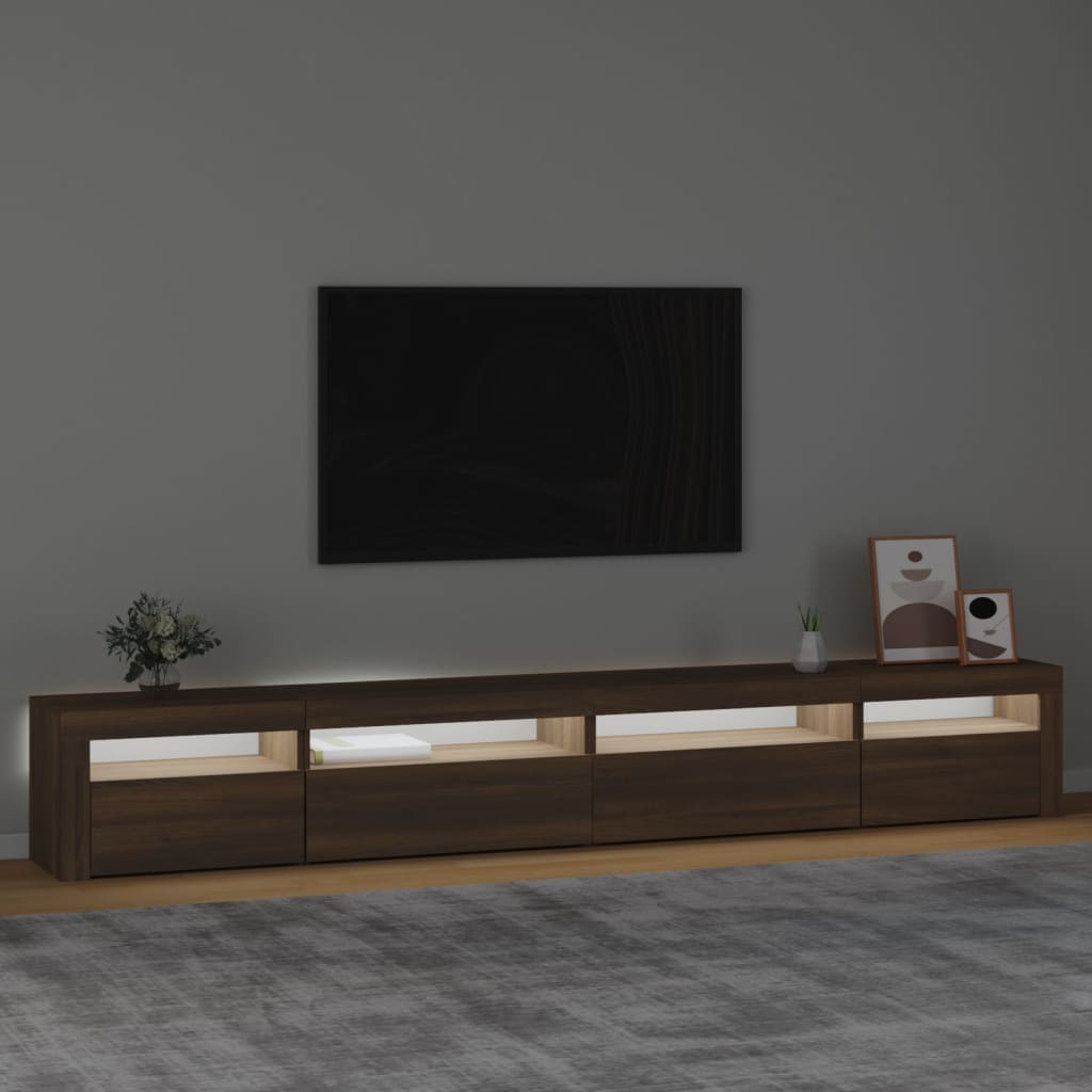 vidaXL Tv-meubel met LED-verlichting 270x35x40 cm bruineikenkleurig