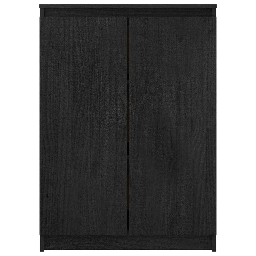 vidaXL Dressoir 60x36x84 cm massief grenenhout zwart