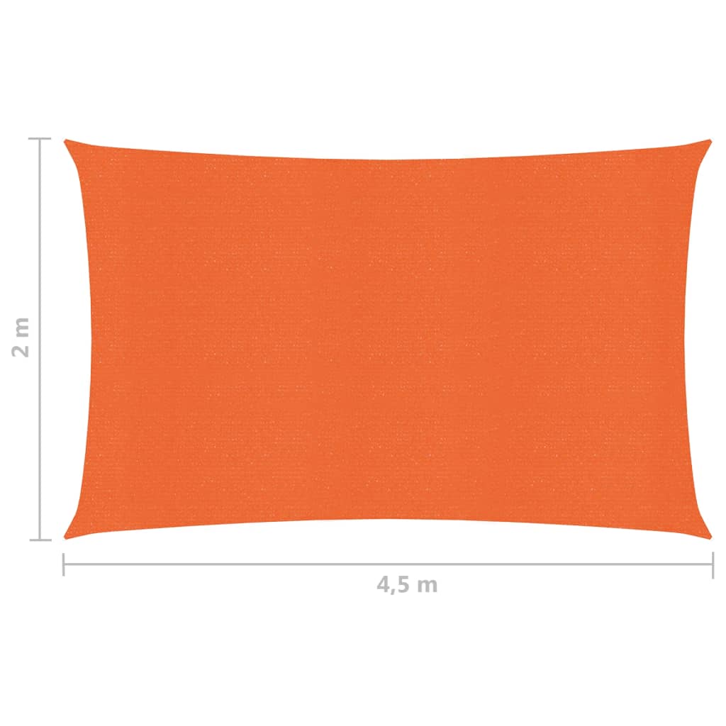 vidaXL Zonnezeil 160 g/m² 2x4,5 m HDPE oranje