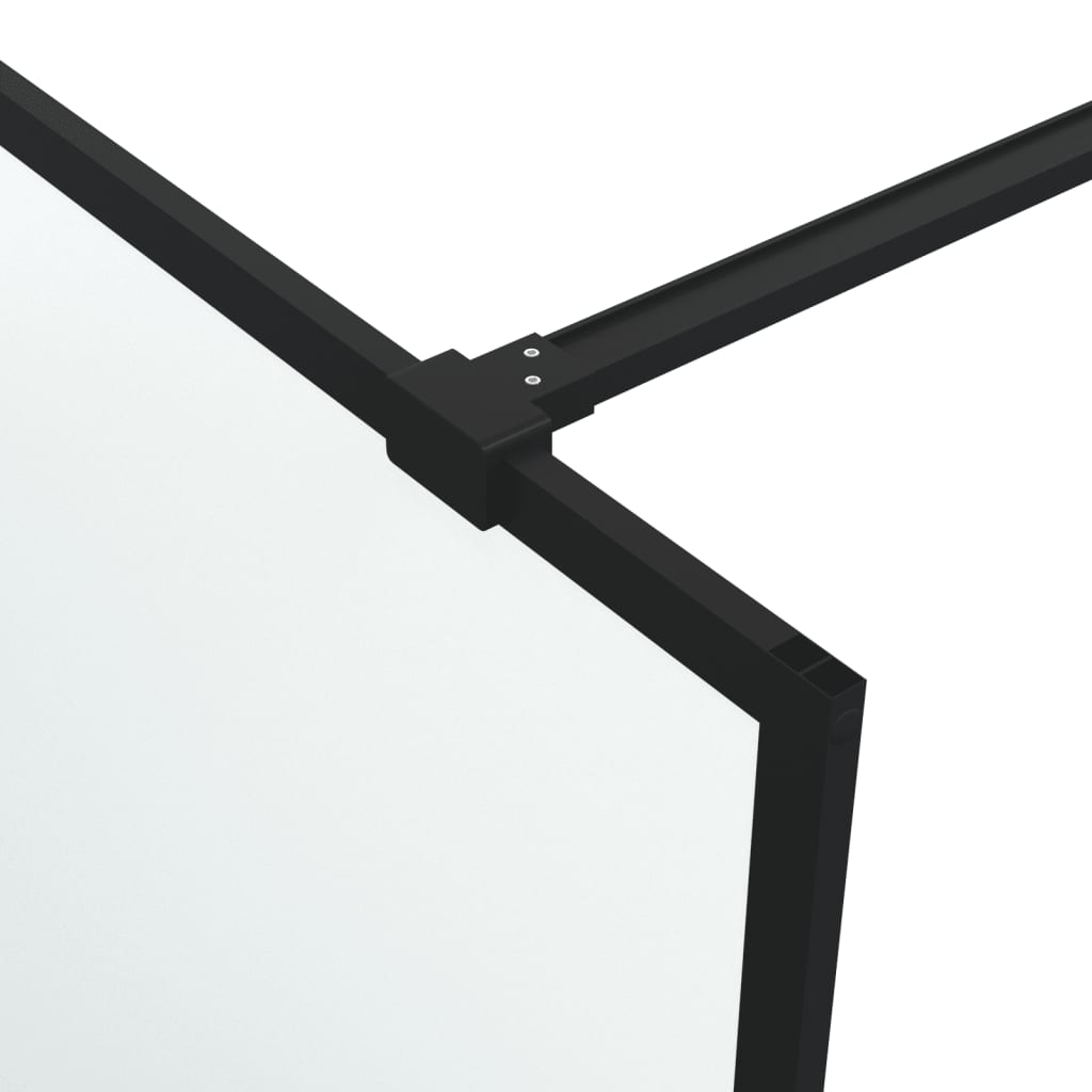 vidaXL Inloopdouchewand 80x195 cm mat ESG-glas zwart