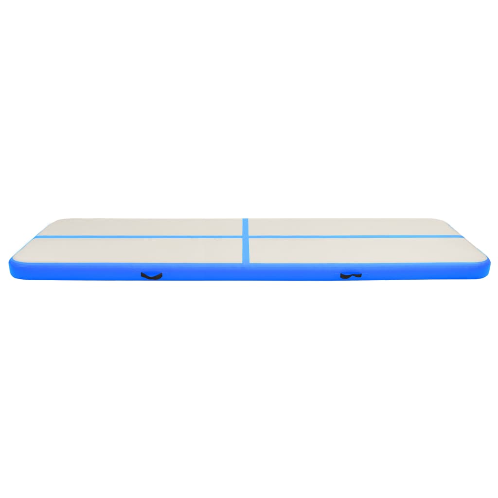 vidaXL Gymnastiekmat met pomp opblaasbaar 800x100x15 cm PVC blauw