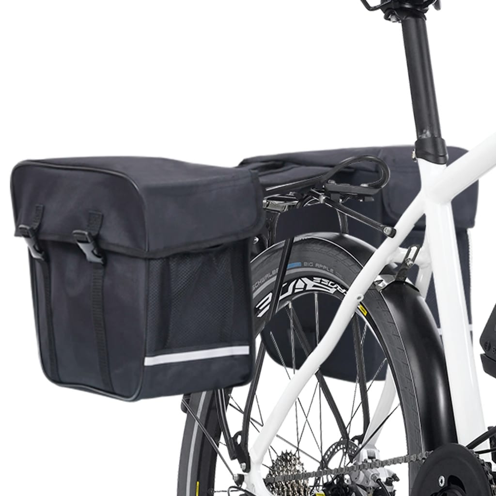 vidaXL Fietstas voor bagagedrager dubbel waterdicht 35 L zwart