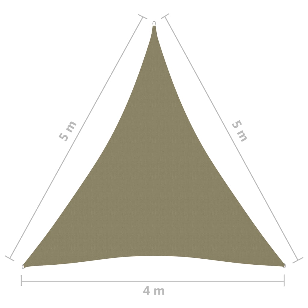 vidaXL Zonnescherm driehoekig 4x5x5 m oxford stof beige
