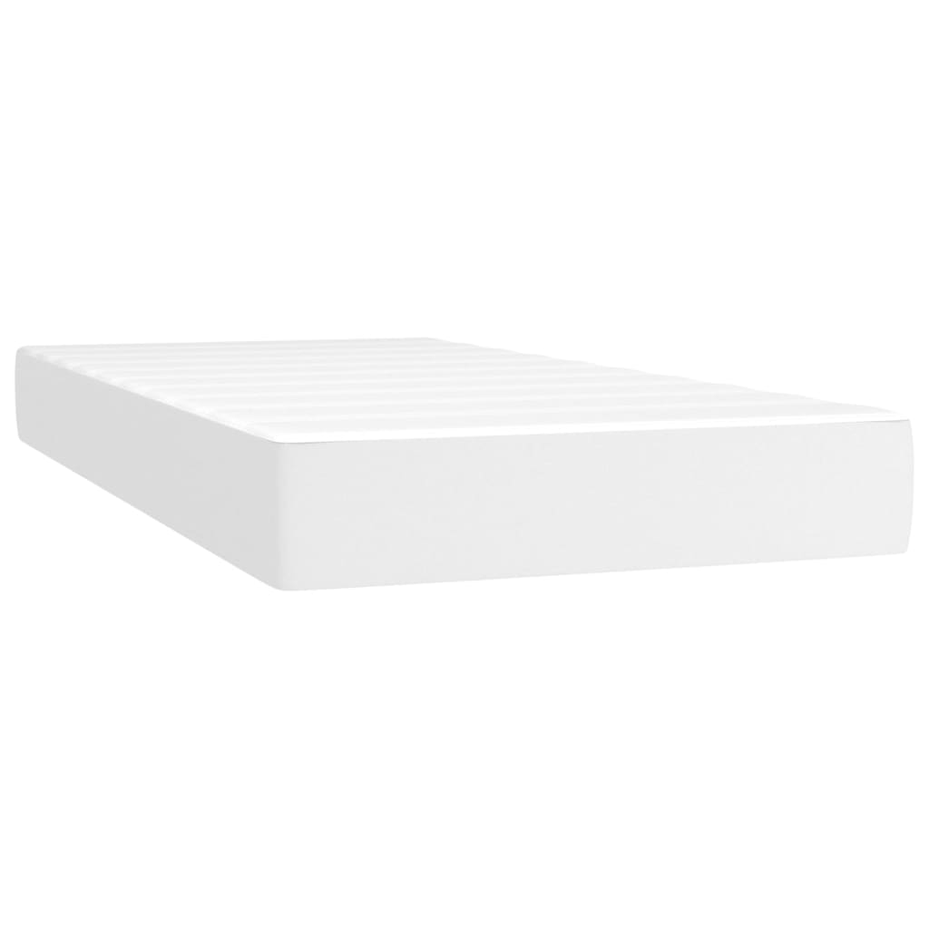 vidaXL Boxspring met matras kunstleer wit 90x190 cm
