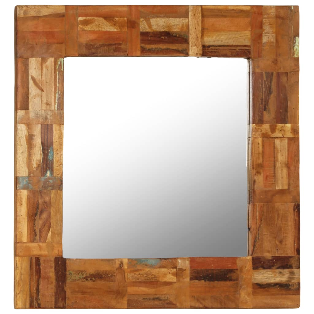 vidaXL Wandspiegel 60x60 cm massief gerecycled hout