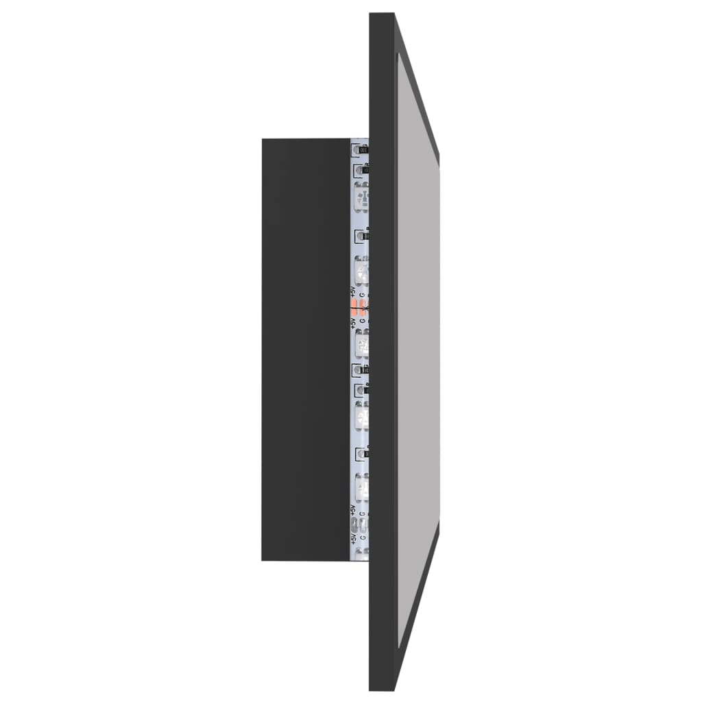 vidaXL Badkamerspiegel LED 80x8,5x37 cm acryl grijs