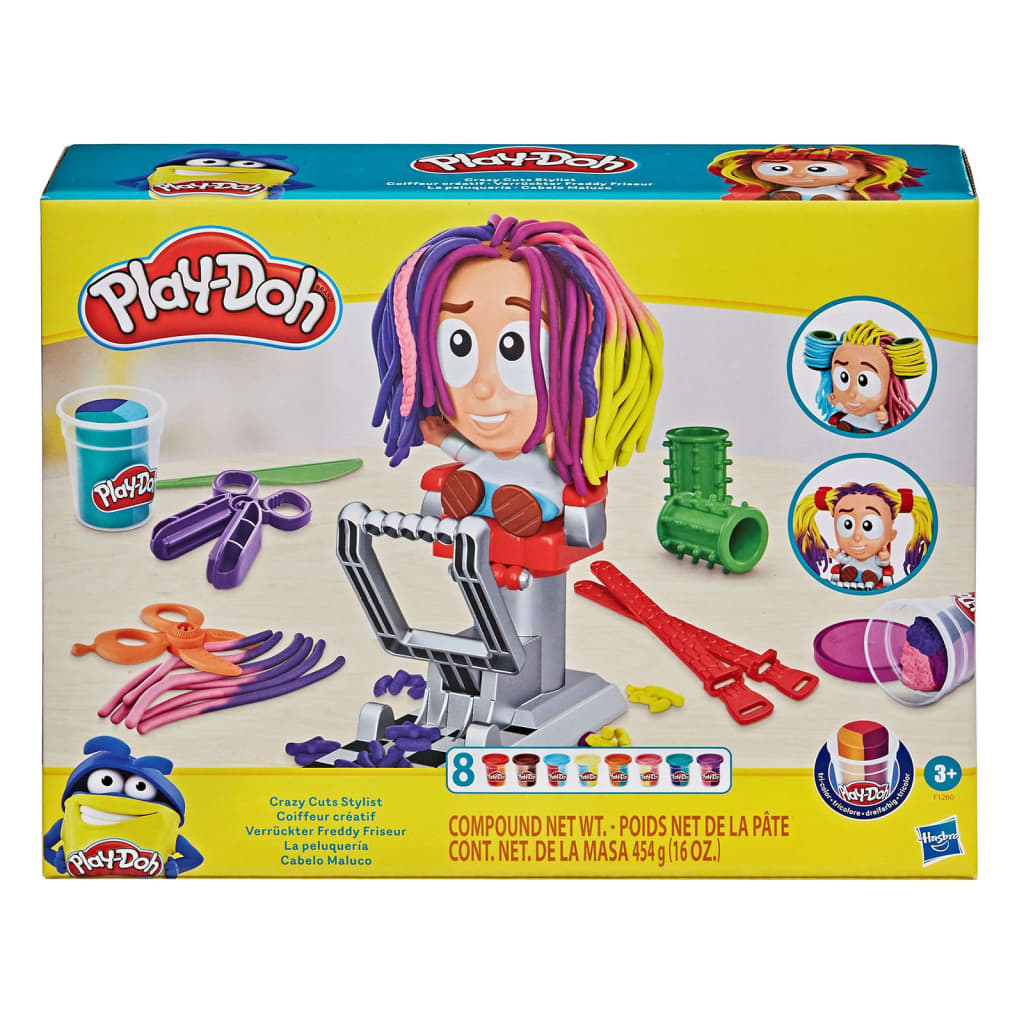 Play-Doh Kapsalon Crazy Cuts Stylist met 8 potjes klei