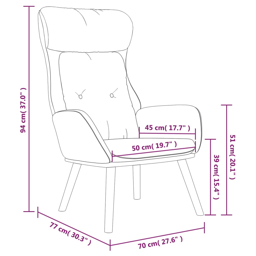 vidaXL Relaxstoel stof en PVC lichtgrijs