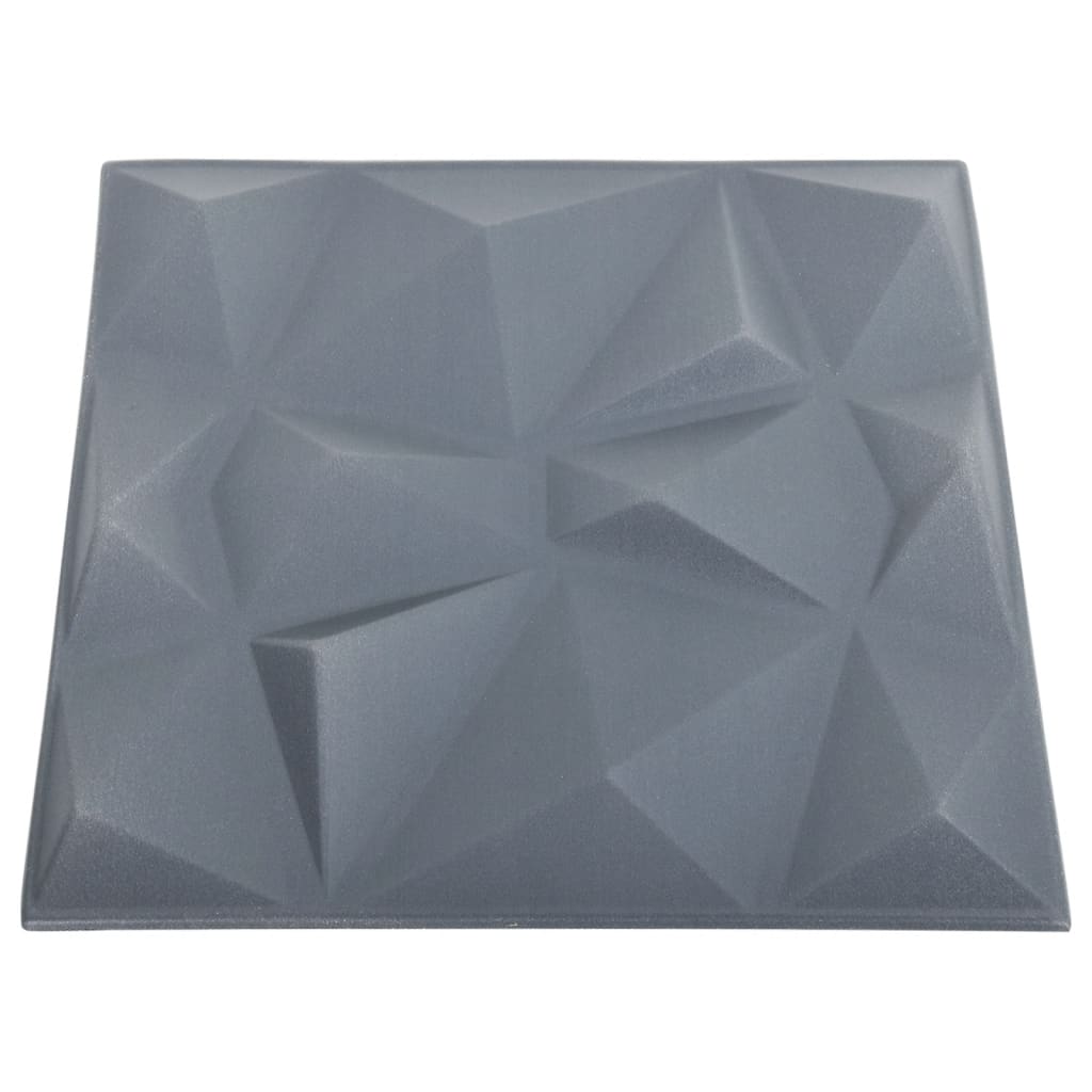 vidaXL 48 st Wandpanelen 3D diamant 12 m² 50x50 cm grijs