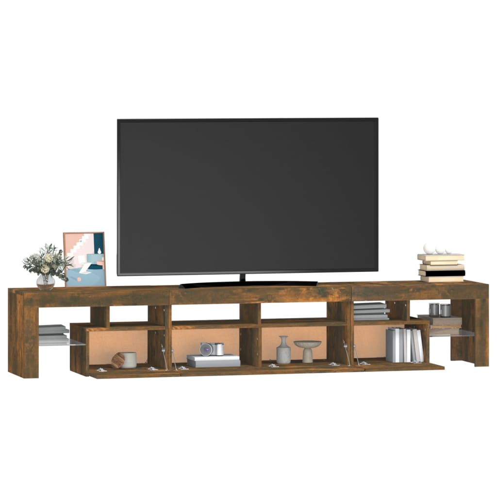 vidaXL Tv-meubel LED-verlichting 230x36,5x40 cm gerookt eikenkleurig
