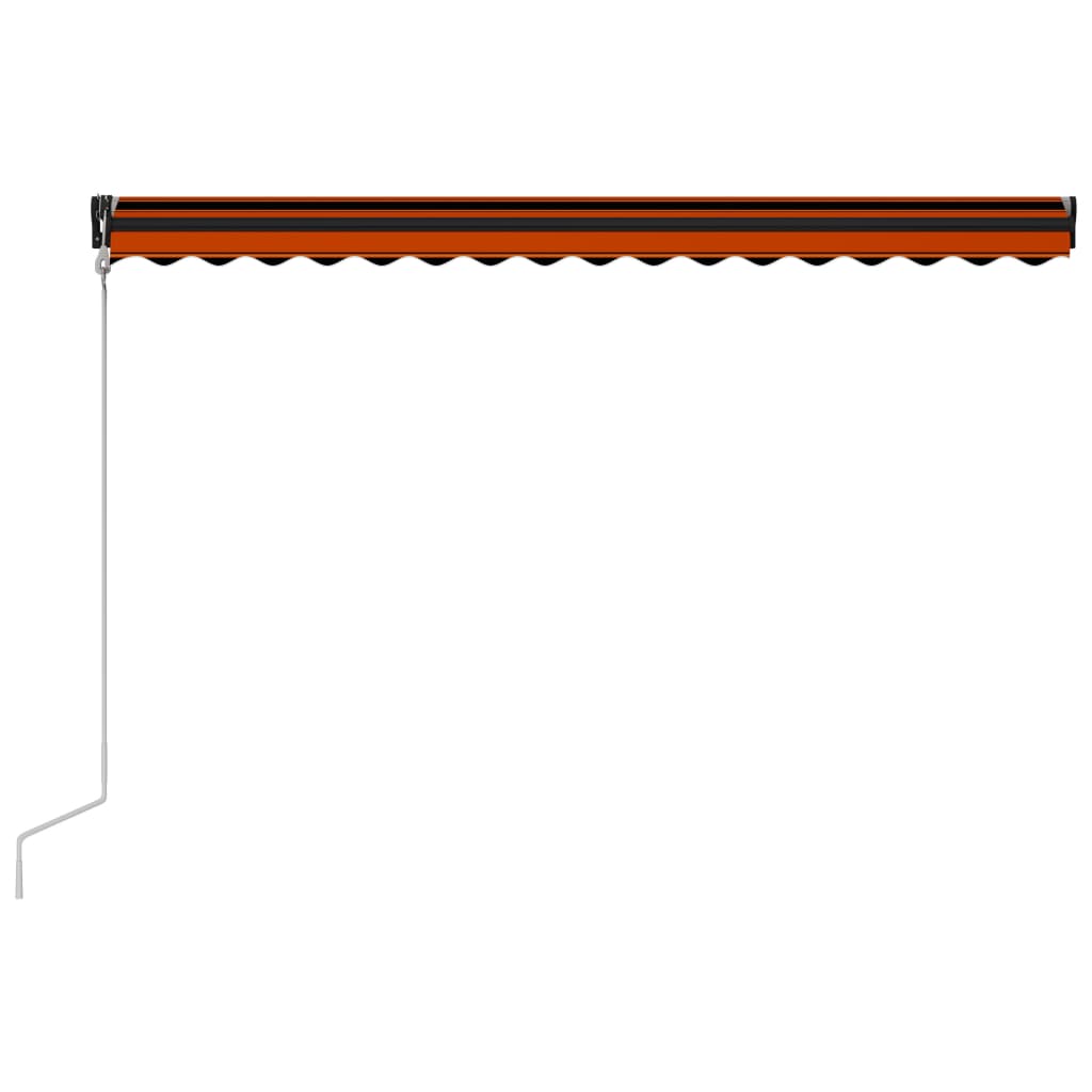 vidaXL Luifel uittrekbaar met windsensor LED 450x300 cm oranje bruin