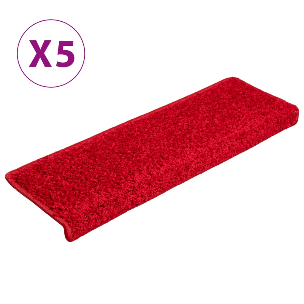 vidaXL Trapmatten 5 st 65x21x4 cm rood