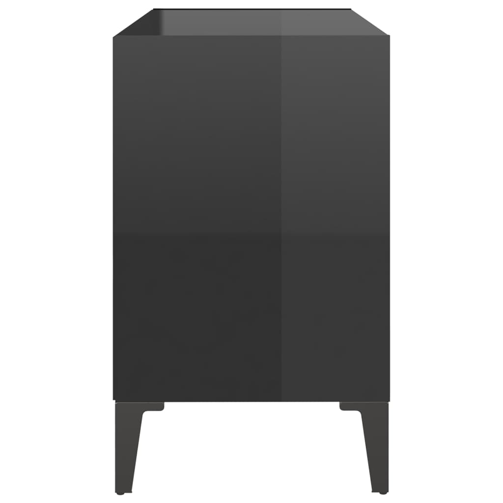 vidaXL Tv-meubel met metalen poten 69,5x30x50 cm hoogglans zwart