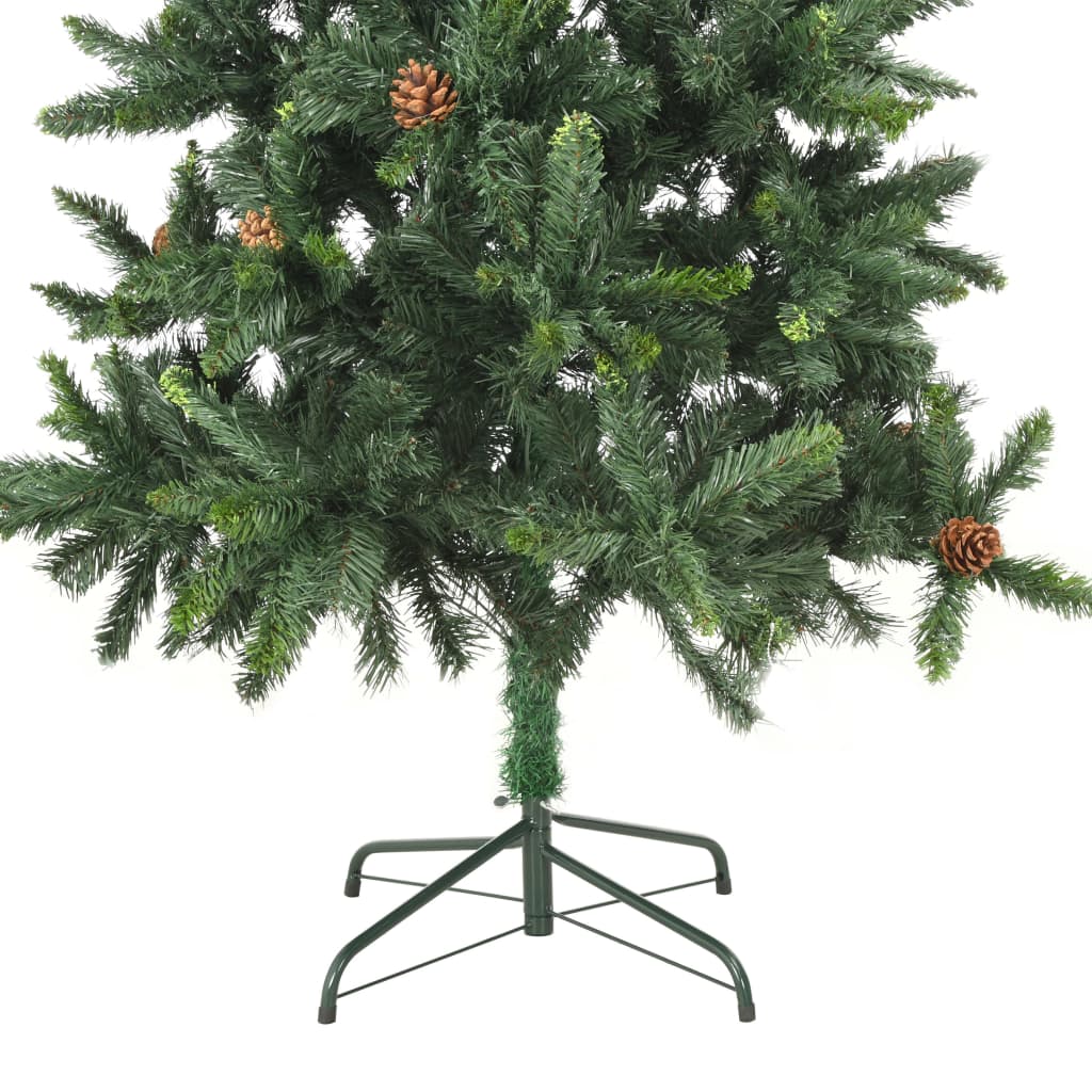 vidaXL Kunstkerstboom met dennenappels 180 cm groen