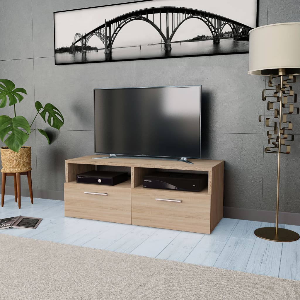 vidaXL Tv-meubel 95x35x36 cm bewerkt hout eikenkleurig