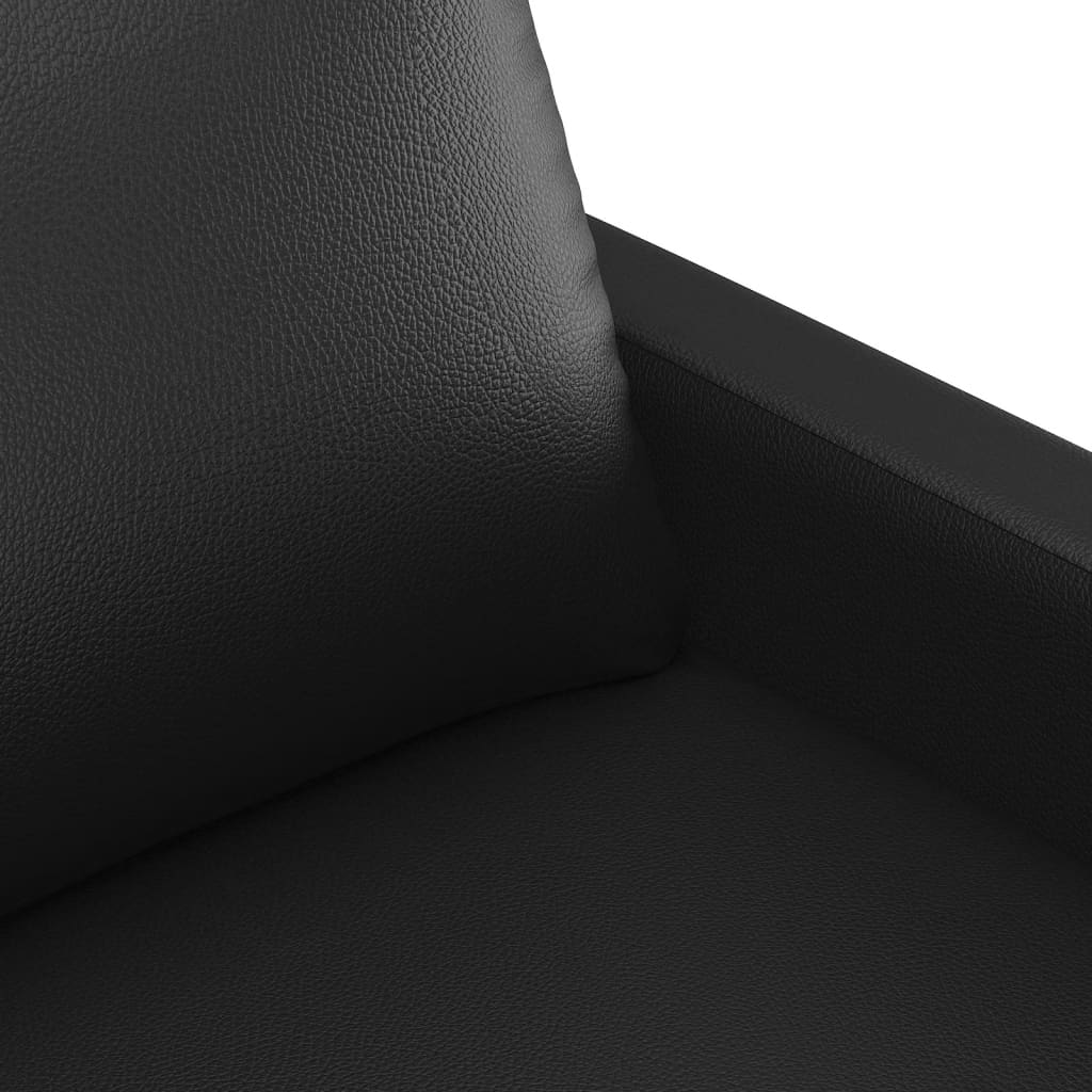vidaXL 3-delige Loungeset met kussens kunstleer zwart