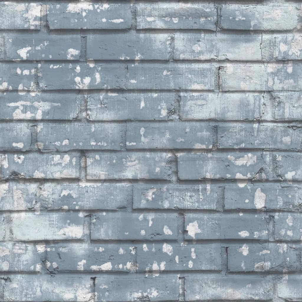 Noordwand Behang Urban Friends & Coffee Bricks blauw en wit