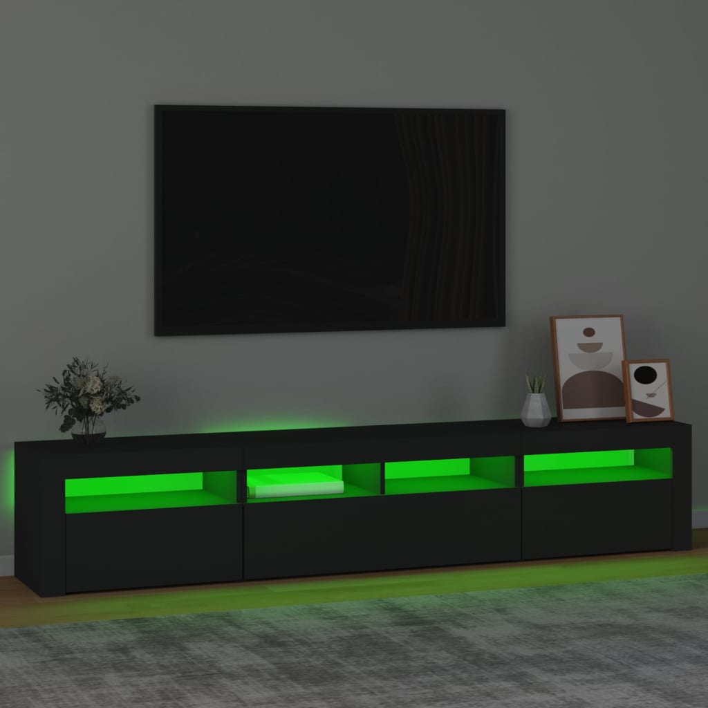 vidaXL Tv-meubel met LED-verlichting 210x35x40 cm zwart