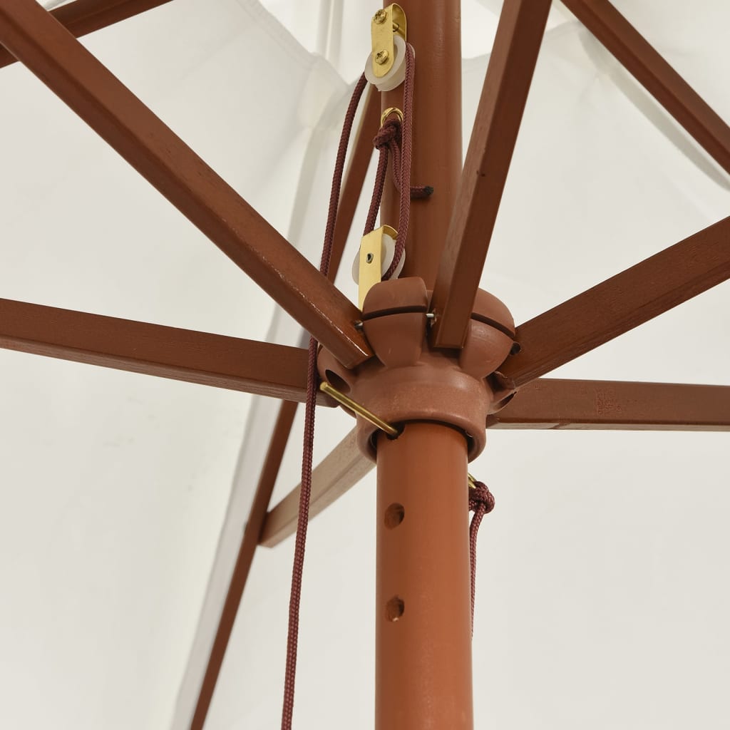 vidaXL Parasol met houten paal 299x240 cm zandkleurig