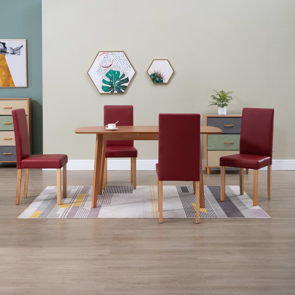 vidaXL Eetkamerstoelen 4 st kunstleer rood